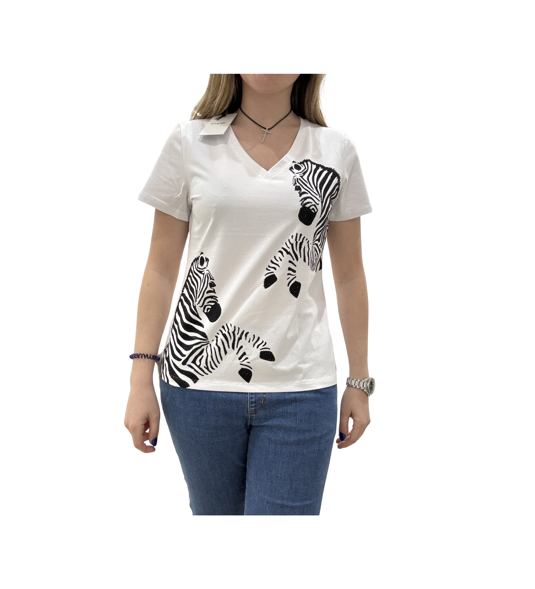CAMISETA BLANCA ZEBRA MUJER