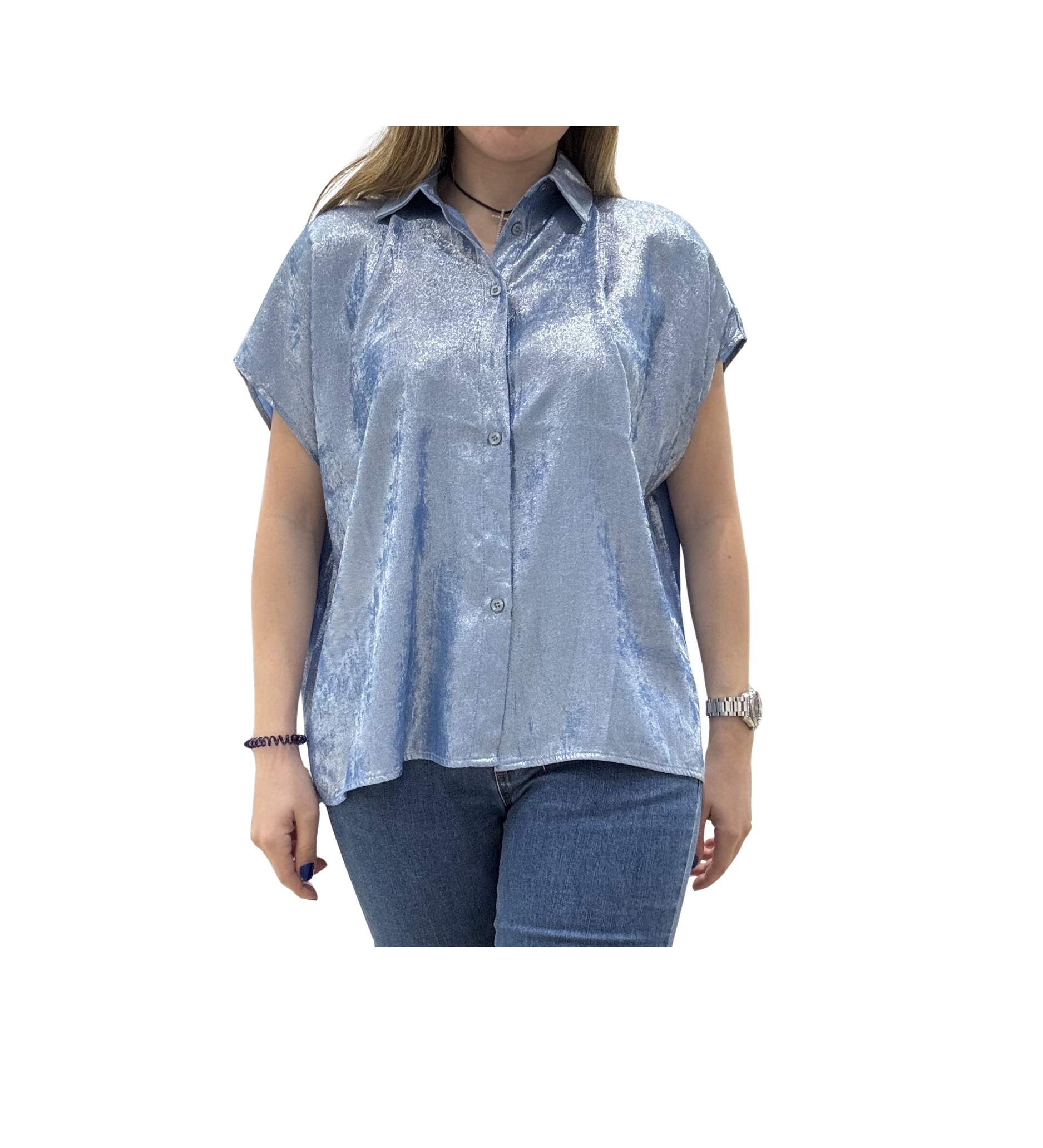 CAMISETA AZUL BRILLANTE