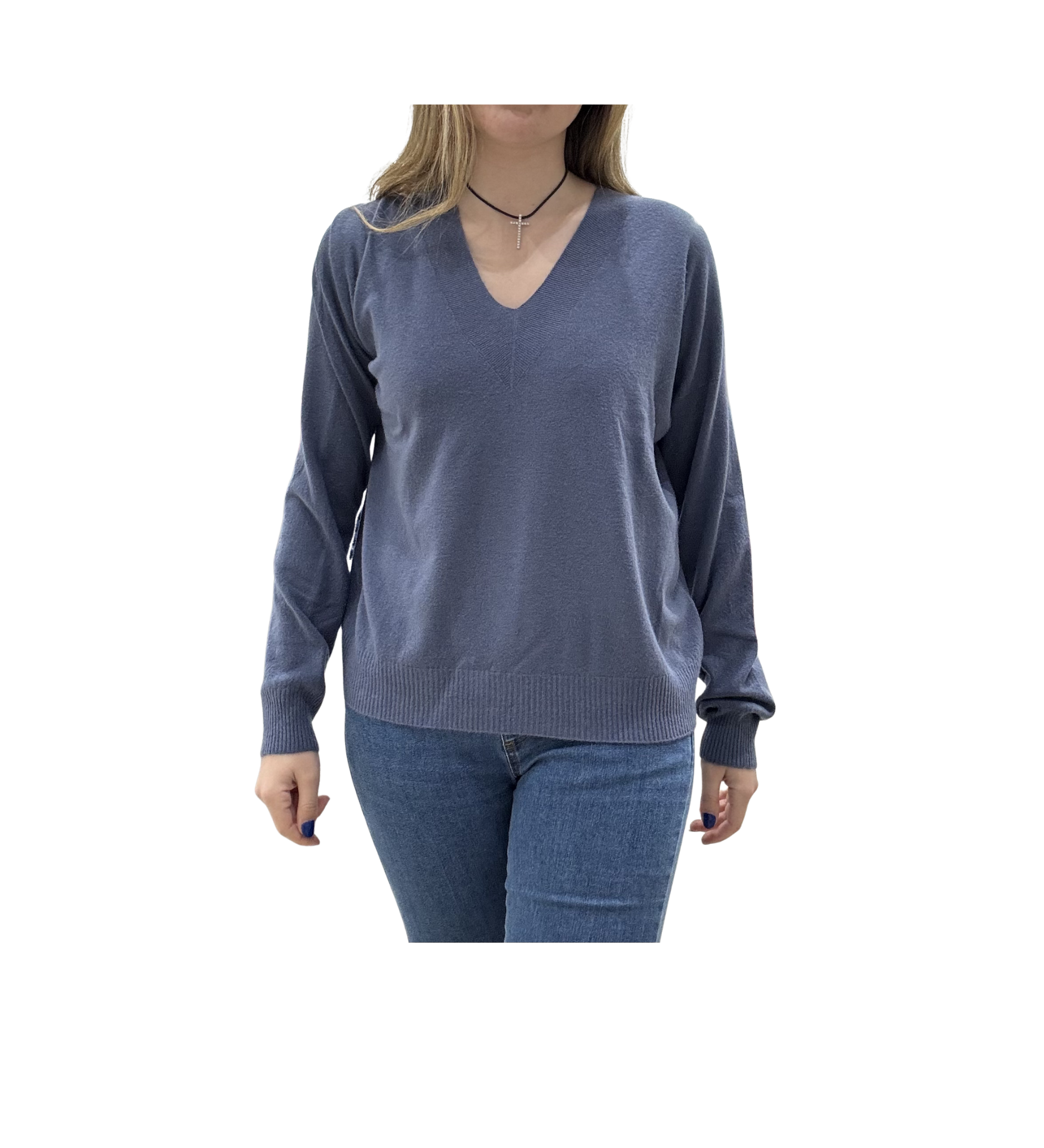 JERSEY AZUL MARINO FINO MUJER