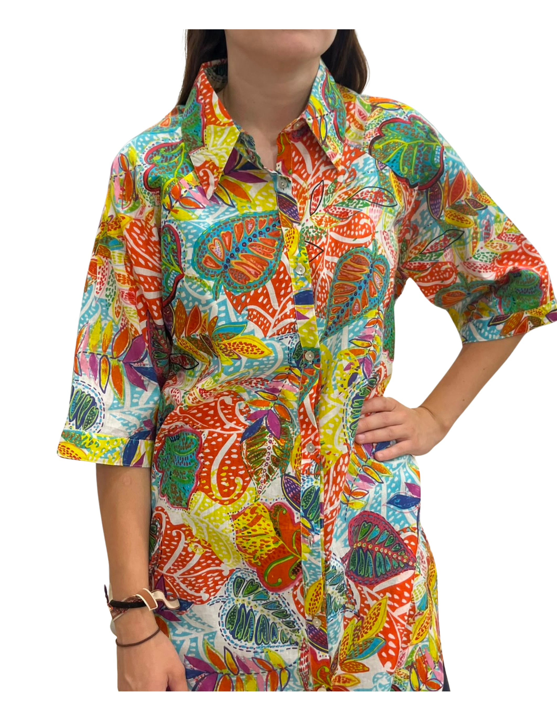 Vestido mujer hojas de colores