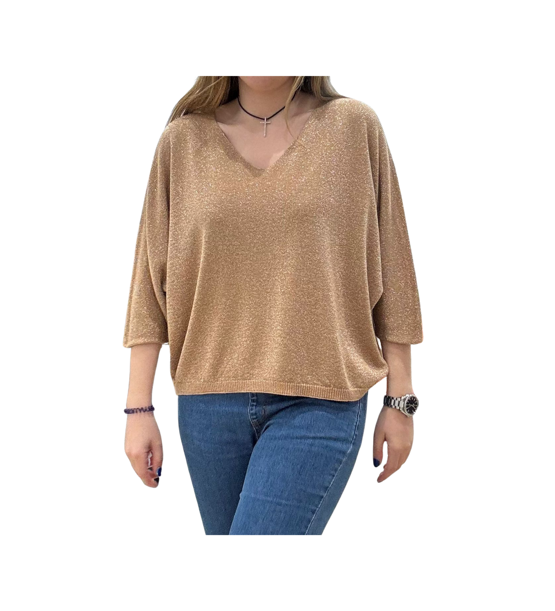 JERSEY MARRON BRILLANTE