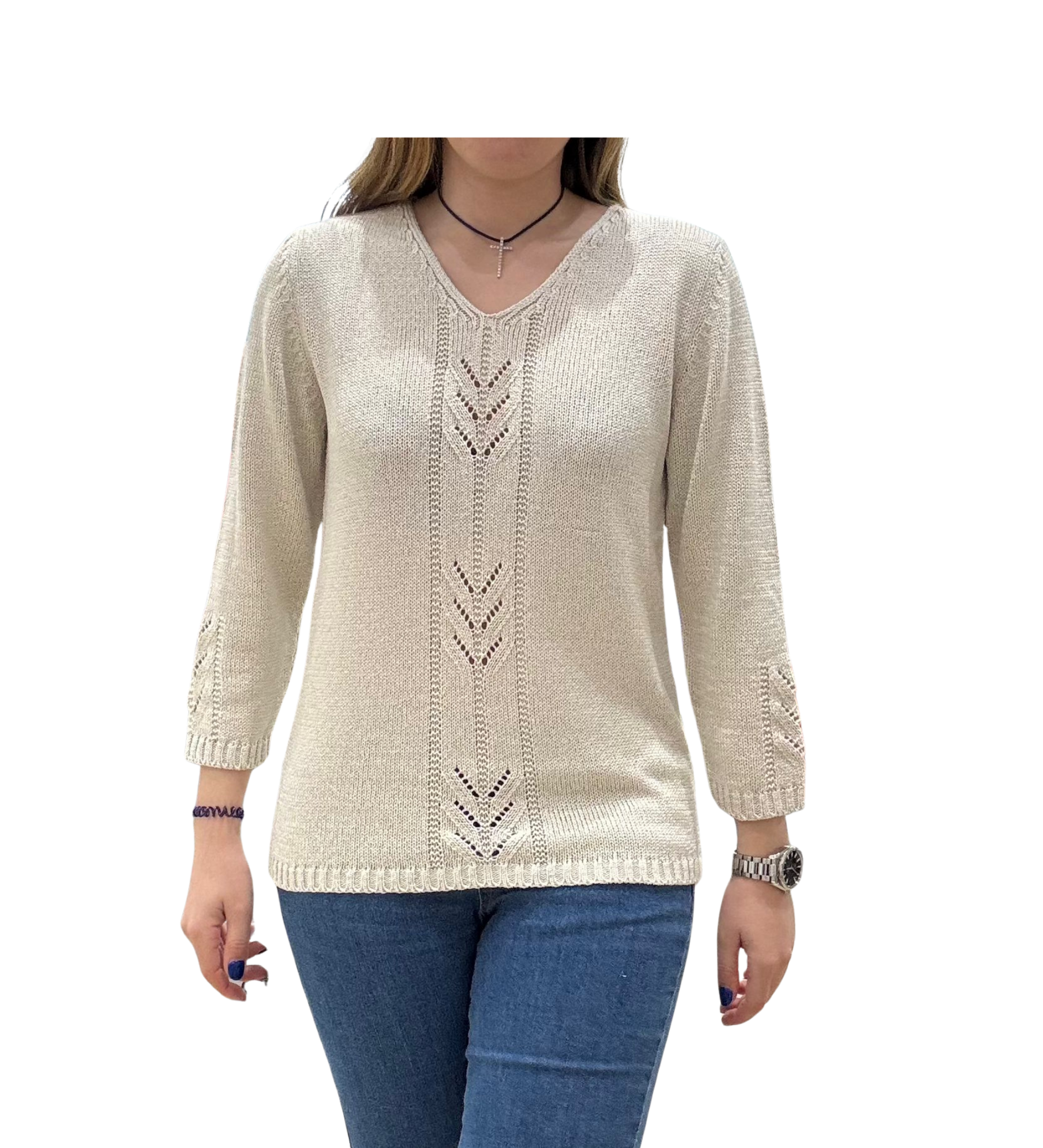 JERSEY BLANCO ELEGANTE MUJER