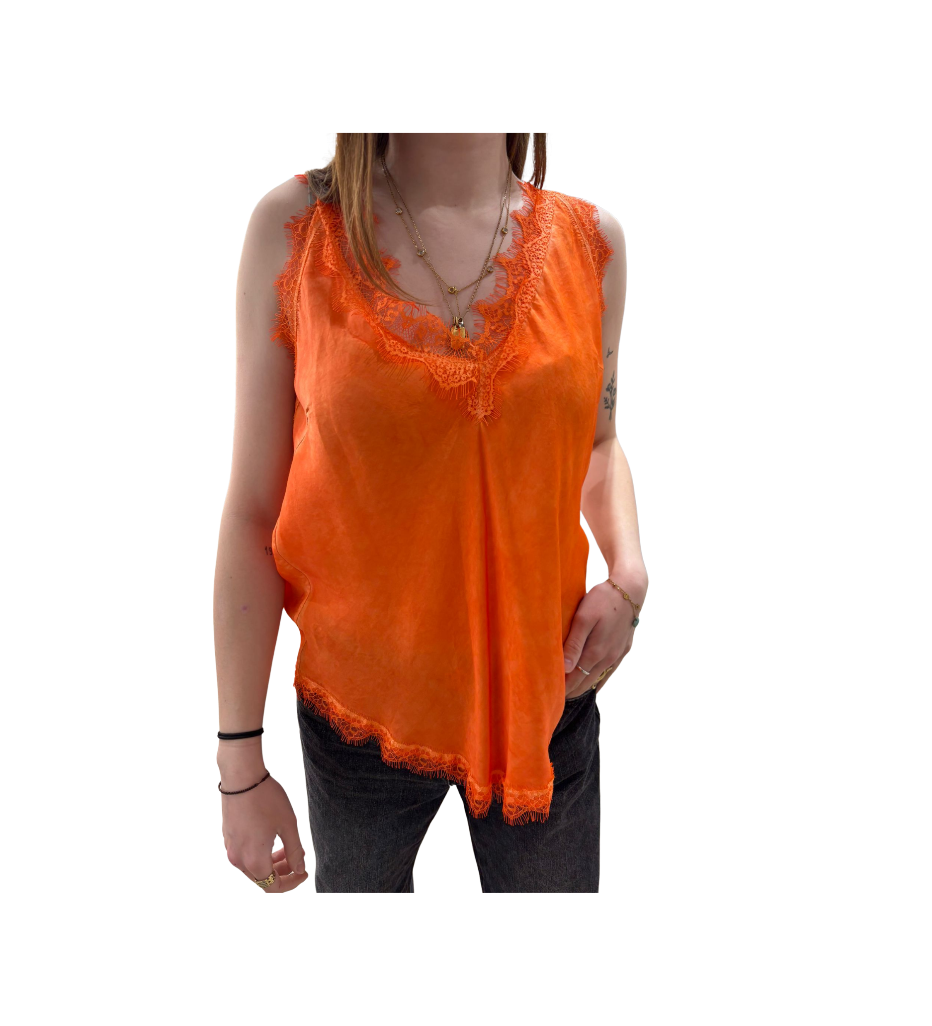 CAMISA SIN MANGAS NARANJA