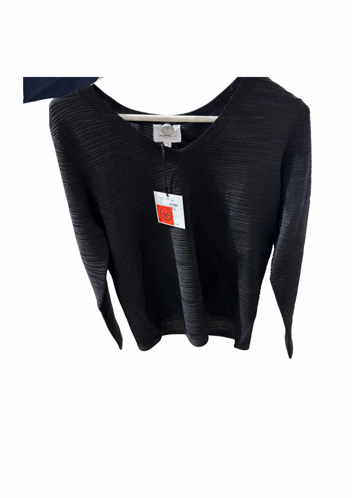 Jersey negro brillante elegante outlet Marina v
