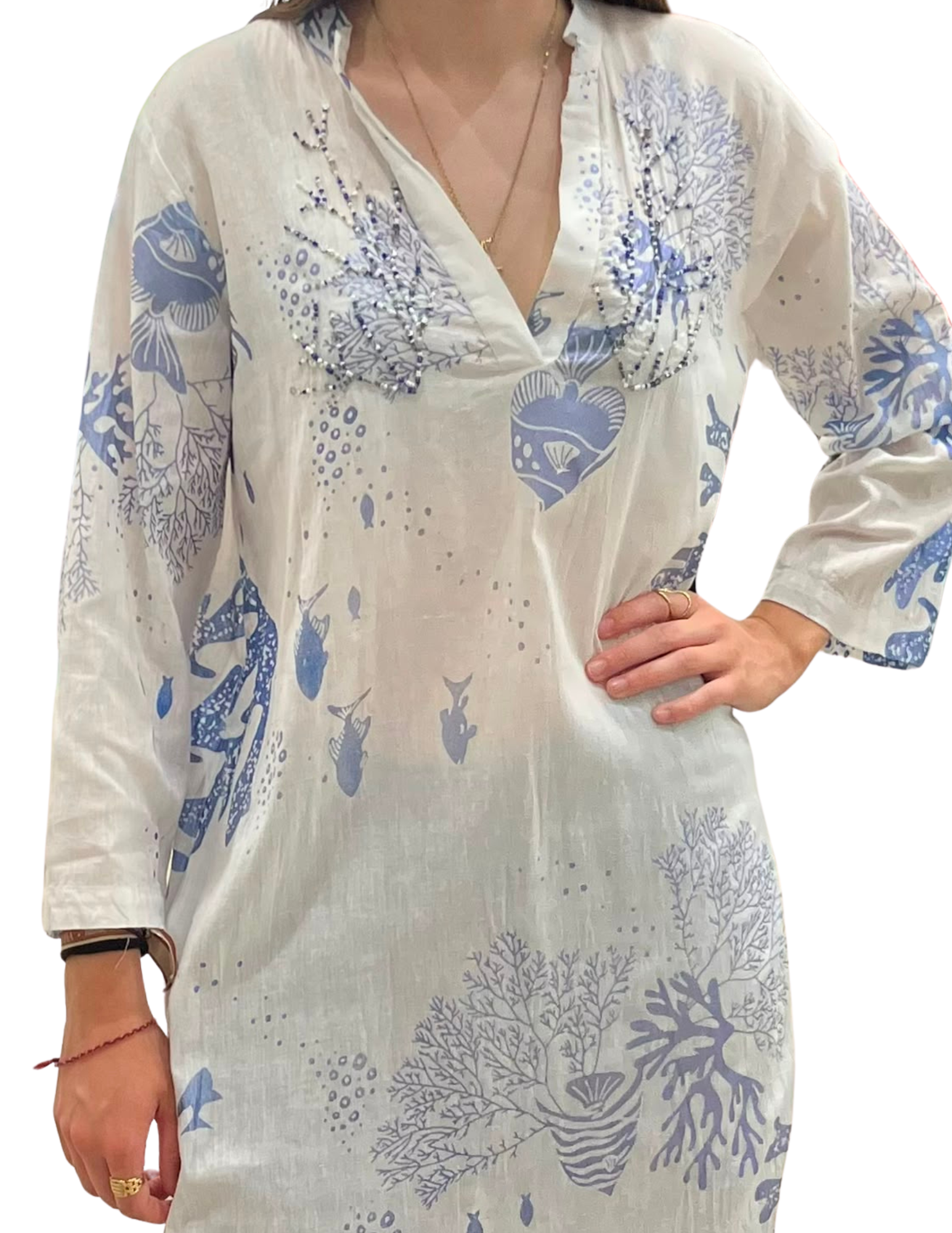 Vestido mujer mar , azul y blanco
