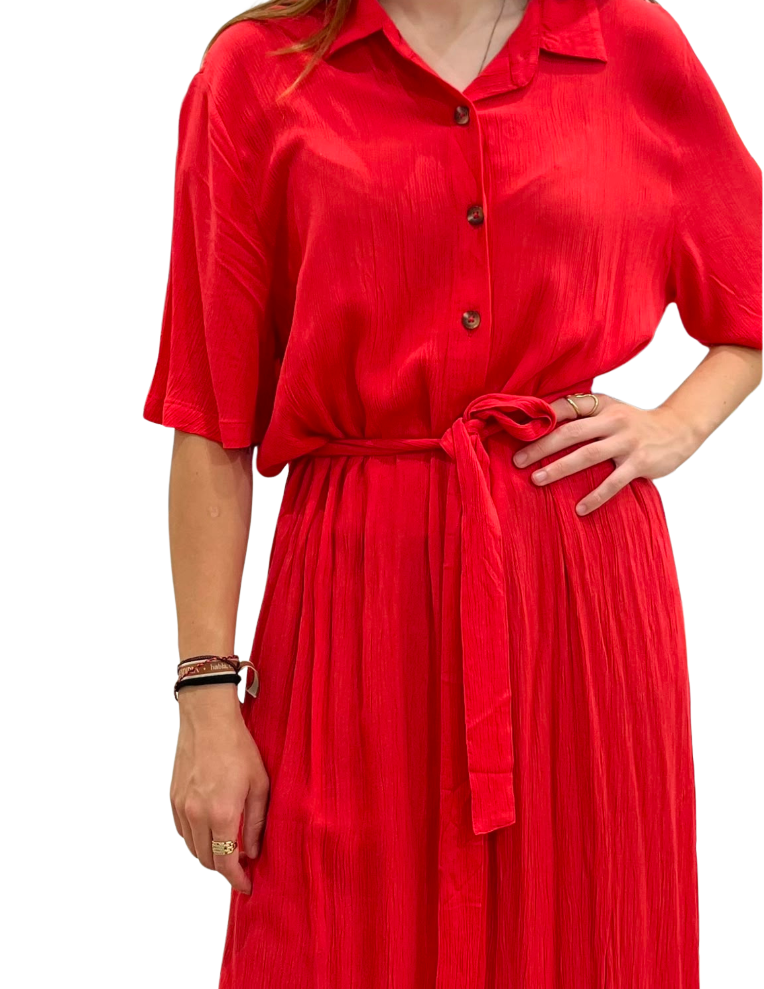Vestido mujer rojo elegante verano