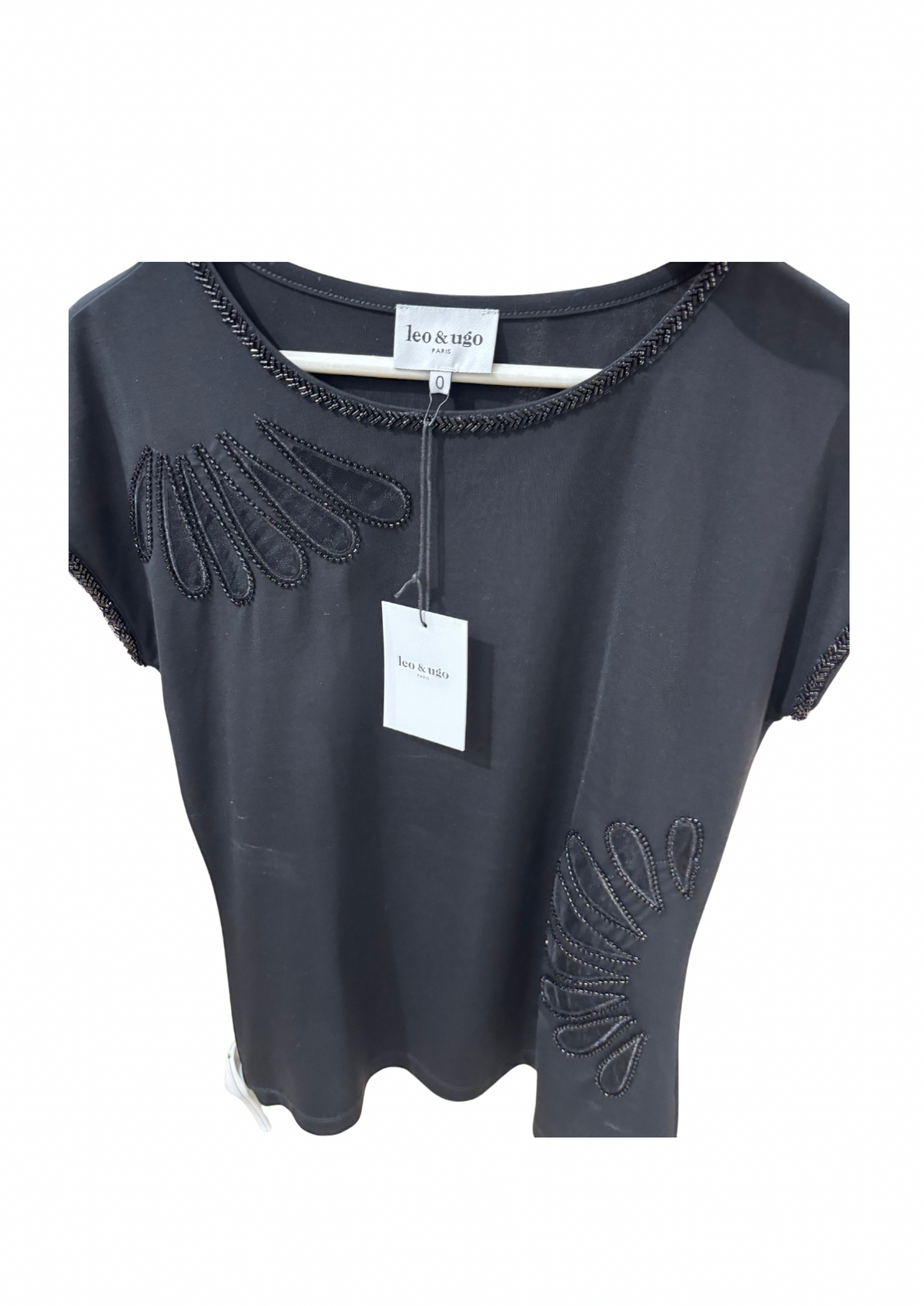 Camiseta negra elegante varias tallas outlet consultar precio Leo&Hugo