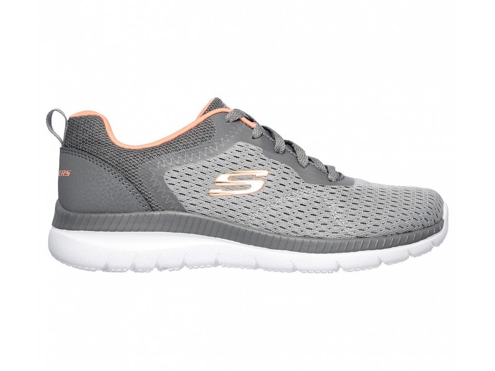Bambas mujer Skechers rosa y gris