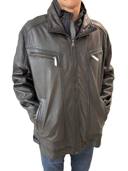 Cazadora Hombre Marrón Oscuro Gipsy Bolsillos